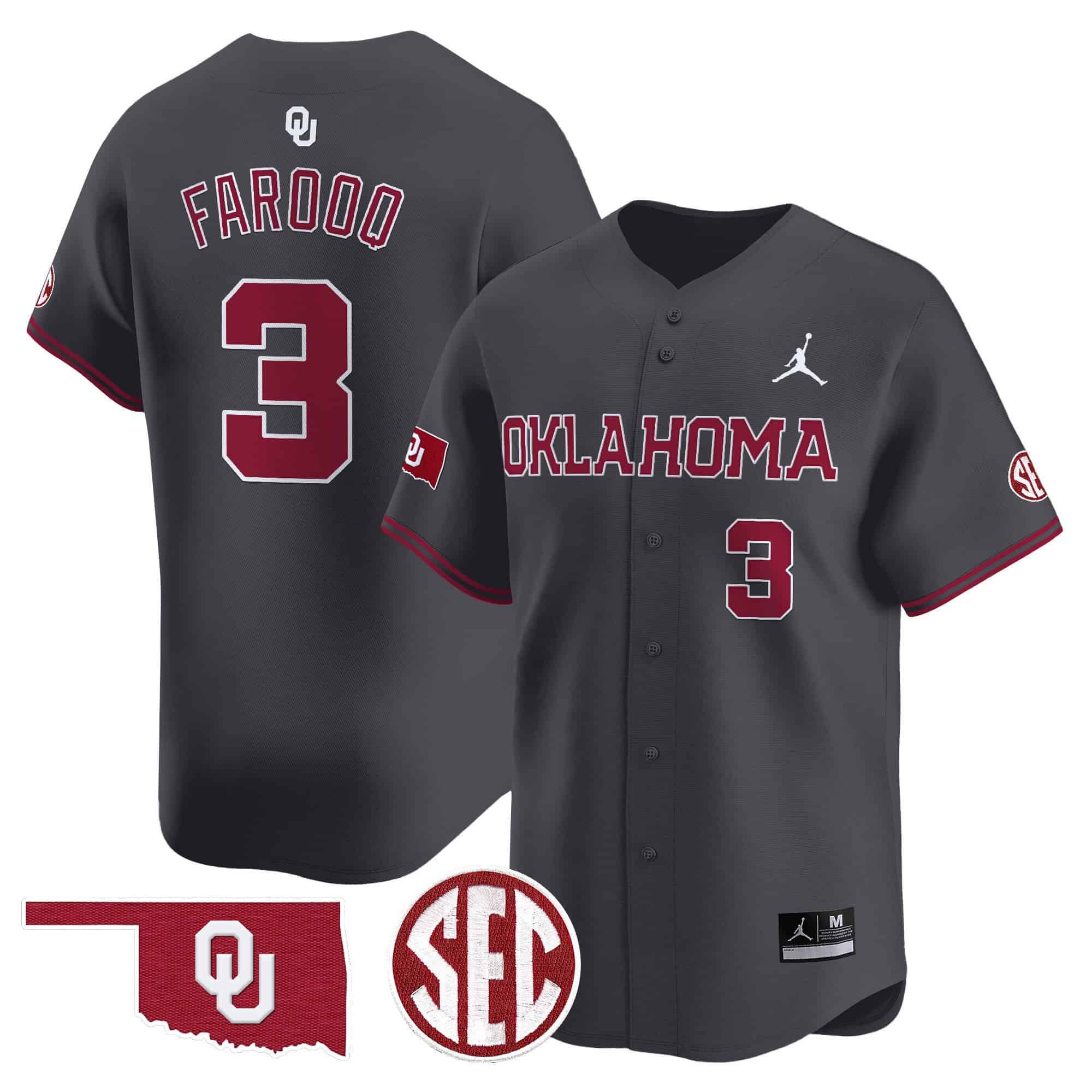 Men Oklahoma Sooners #3 Farooq Grey 2024 Vapor Premier Limited NCAA Jersey